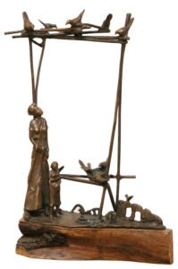 Bird seller Bronze 15'' x 09'' x 05''
