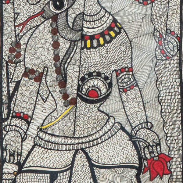 A Kumar Jha, Madhubani, 21x8 Inches, Organic Ink on Handmade Paper (3)