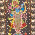 Anil Khakhoriya, Pichwai, 65x45 Inches, Silk Embroidery on Handspun Cotton