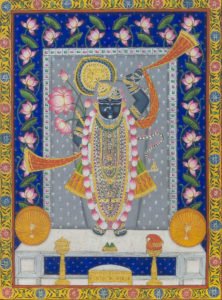 K Singh, Pichwai, 18x24 Inches, Stone Colours on Cotton Fabric (3)