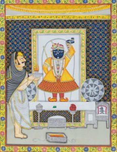 K Singh, Pichwai, 18x24 Inches, Stone Colours on Cotton Fabric (4)