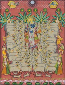 K Singh, Pichwai, 18x24 Inches, Stone Colours on Cotton Fabric (5)