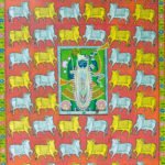 K Singh, Pichwai, 36x48 Inches, Stone Colours on Cotton Fabric