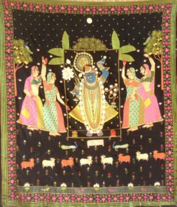 Anil Khakhoriya, Pichwai, 67x74 Inches, Silk Embroidery on Handspun Cotton.