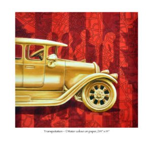 Rohit Sharma, Transpotation - I _ Water colour on paper, _ 14” x 14”