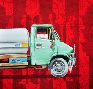 Rohit Sharma, Water colour on paper, _ 14” x 14”