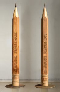 Nataraj Sharma, Nataraj Pencils (Love & work), 264cmx24cmx24cm, wood, Iron, 2004-18