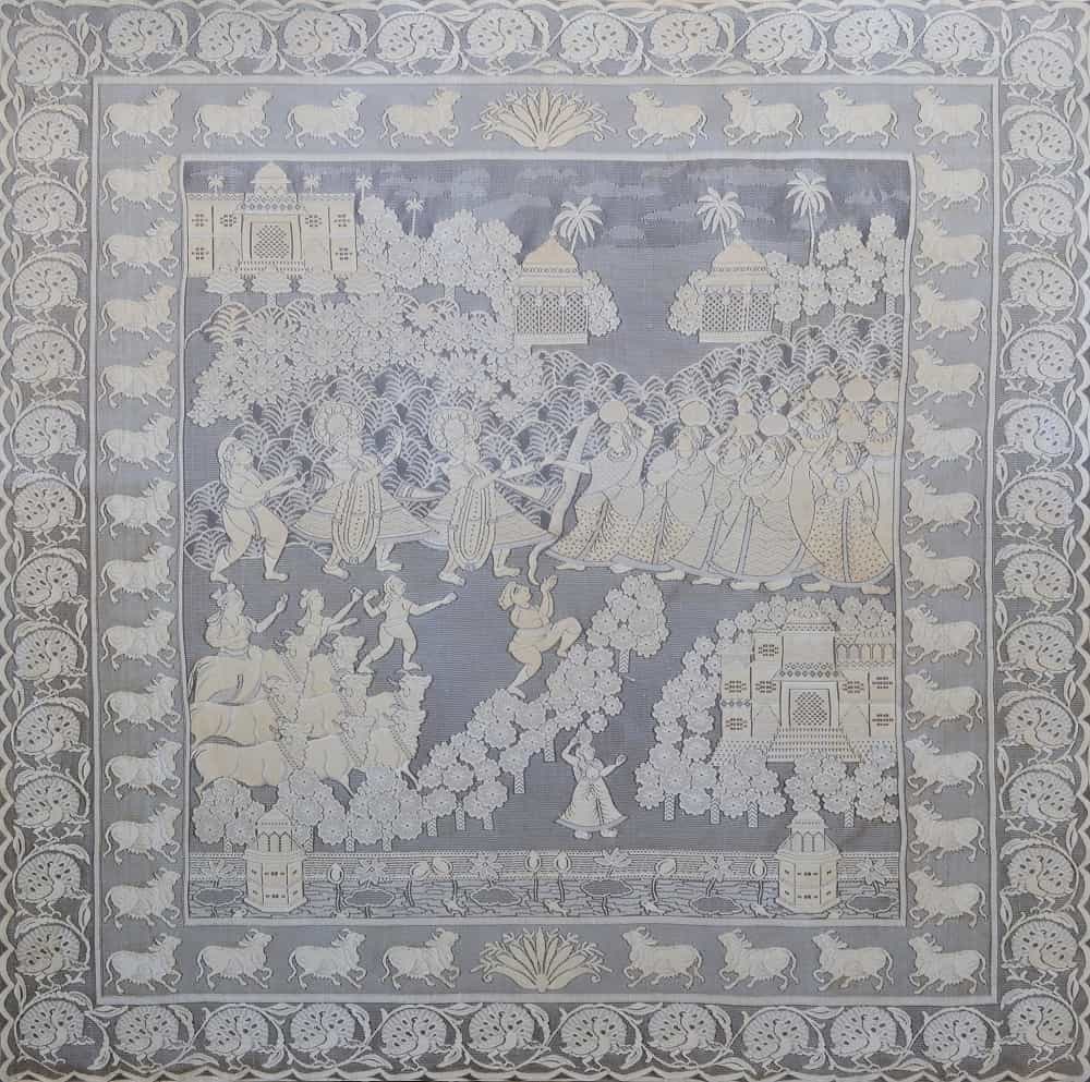 Anil-Khakhoriya-Untitled-Net-Woven-Net-Pichwai-67x63-Inches