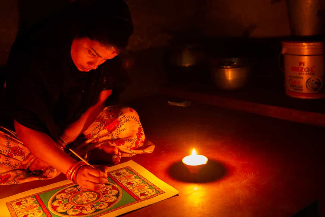 Shoba Jolly, Pattachitra Villages, Archival Print on Paper, 12x18 Inches